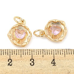 Rack Plating Brass Micro Pave Cubic Zirconia Charms&nbsp;KK-F089-04G
