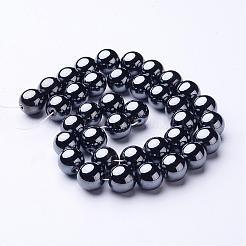 Non-Magnetic Synthetic Hematite Beads Strands&nbsp;X-G-H1624-12mm-1
