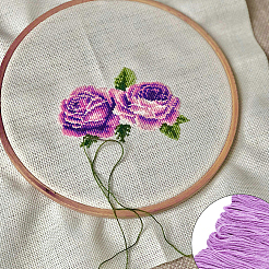 綿かぎ針編み糸  刺繍糸  レース手編み用の糸  パープル  1.4mm  約8.20ヤード（7.5m）/かせ  15 かせ/セット&nbsp;OCOR-CY0004-39B