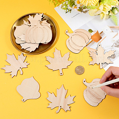 50Pcs Unfinished Wooden Maple Leaf Cutouts Sets&nbsp;DIY-SP0006-74