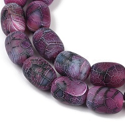 天然石風化瑪瑙ビーズ連売り  染め＆加熱  バレル  パープル  17~18x12.5~13mm  穴：1.2~1.4mm  約22個/連  15.08''（38.3センチメートル）&nbsp;G-NH0047-B08-02