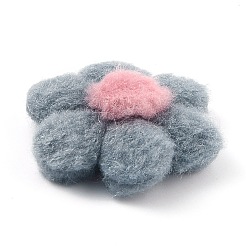 豪華なアクセサリー  5.6x5.2x1枚の花びらの花  DIYウール手袋とヘアアクセサリー用  グレー  [1]cm&nbsp;DIY-C002-01C
