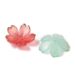 アクリルビーズキャップ  5  - 花びらの花  ミックスカラー  17.5x18x5mm  穴：1.2mm  1162個/ 500g&nbsp;OACR-H119-01