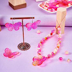 100Pcs 4 Styles Gradient ABS Plastic Imitation Pearl Beads & Transparent Acrylic Beads Sets&nbsp;KY-TA0001-31