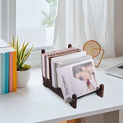 木製フォトアルバムオーガナイザーディスプレイラック  ココナッツブラウン  完成品：37x23.7x27cm&nbsp;ODIS-WH0331-32