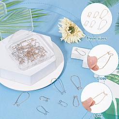 48Pcs 6 Style Brass Hoop Earring Findings&nbsp;KK-BC0009-26