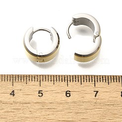 女性用304ステンレスフープピアス  316サージカルステンレススチール製耳ピン付き  イオンプレーティング（ip）  リング  ゴールデン·ステンレス鋼色  13.5x7mm&nbsp;EJEW-C096-47GP