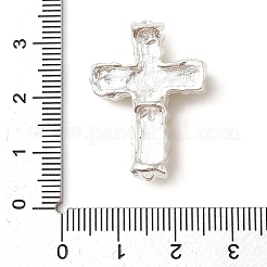 蓄光アロイ樹脂ペンダント  暗闇で光る  ガラスの十字架チャーム  黄緑  29x21x5.5mm  穴：1.5mm&nbsp;RESI-D073-01A