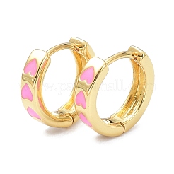 Brass Enamel Hoop Earrings&nbsp;KK-P205-18G