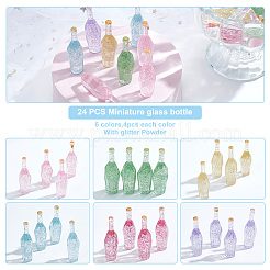 24Pcs 6 Colors Dummy Bottle Transparent Resin Cabochon&nbsp;RESI-OC0001-58
