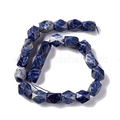 天然石ソーダライトビーズ連売り  多面カット  菱形  13~19x9~17x9~17mm  穴：1mm  約22個/連  15.83''~16.14''（40.2~41センチメートル）&nbsp;G-L235A-15