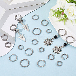 20Pcs 5 Styles 316 Surgical Stainless Steel Twist Hoop Earrings&nbsp;EJEW-SC0001-83