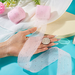 2Rolls Polyester Hot-fix Rhinestone Raw Edges Ribbon&nbsp;OCOR-TA0003-95E
