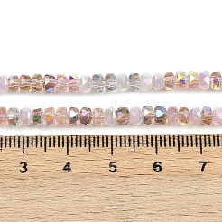 電気メッキガラスビーズセット  ロンデル  多面カット  ロージーブラウン  4x3mm  穴：1mm  約146~148個/連  15.83~15.98''（40.2~40.6センチメートル）&nbsp;EGLA-B011-04A-02