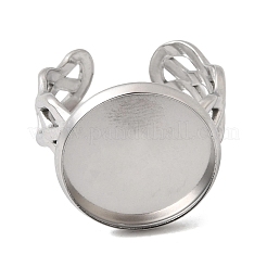 304ステンレス鋼リング部品  ラウンドベゼルカップリングセッティング  ステンレス鋼色  17.5mm  18mm  トレイのサイズ：16mm&nbsp;STAS-P454-06E-P
