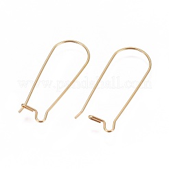 イオンプレーティング（IP）304ステンレススチールフープピアス金具腎臓耳ワイヤー  ゴールドカラー  33x13x0.7mm  21ゲージ&nbsp;STAS-L216-22A-G