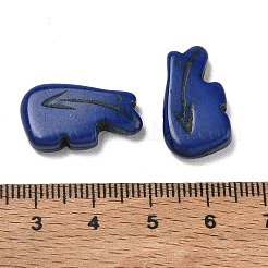 染色された合成ターコイズビーズ  ズニベア  ブルー  12.5x20.5x5mm  穴：1.2mm&nbsp;GG-CBA79F7-01G