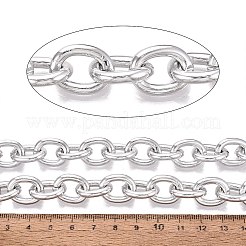 アルミアズキチェーン  溶接されていない  スプールで  銀  18x14x3~3.5mm  約16.40フィート（5m）/ロール&nbsp;CHA-Q001-09S