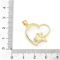 Brass Micro Pave Cubic Zirconia Pendants&nbsp;KK-D317-089G