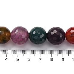 天然の龍脈瑪瑙（染色・加熱）ビーズ連売り  多面カット  ラウンド  カラフル  15~16mm  穴：1.5mm  約25個/連  14.96''~15.55''（38~39.5センチメートル）&nbsp;G-K390-A13-01