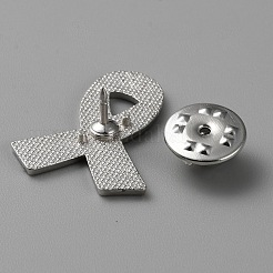 Mourning Ribbon Enamel Pins&nbsp;JEWB-WH0022-88E