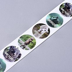 動物粘着紙ギフトタグステッカー  パーティー用ロールの粘着ラベル  クリスマスの休日の装飾的なプレゼント  ミックスカラー  25mm  500PCS /ロール&nbsp;DIY-WH0161-12A