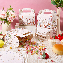 12Pcs 2 Styles Floral Printed Portable Paper Candy Gift Tote Boxes&nbsp;CON-CP0001-020