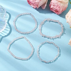 Natural Rose Quartz Beaded Stretch Bracelet Sets&nbsp;BJEW-JB10783