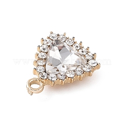合金ラインストーンペンダント  ライトゴールドトーンのトライアングルチャーム  ミックスカラー  19x15.5x6mm  穴：2mm&nbsp;ALRI-C008-56LG