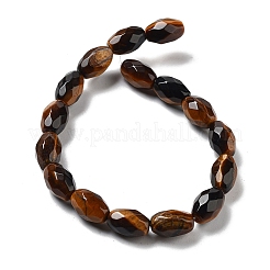 天然石タイガーアイビーズ連売り  多面カットコメ  12.5x8mm  穴：1.2mm  約16個/連  7.68インチ（19.5cm）&nbsp;G-P520-C19-01