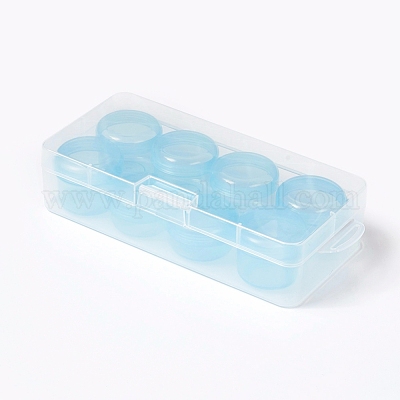 プラスチックビーズ収納ケース  フリップトップビーズ収納  取り外し可能な  8のコンパートメント  長方形  ディープスカイブルー  20x9x4.5cm  コンパートメント：約4.2x3.5cm  6個/箱  4.2x2.5cm  2個/箱  8区画/ボックス&nbsp;CON-L022-07-1