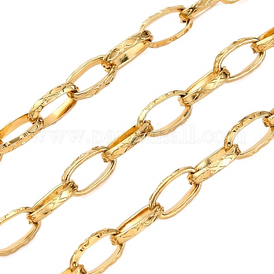 304 Stainless Steel Textured Cable Chains&nbsp;STAS-P386-10G-1
