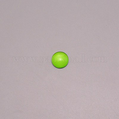 ガラスカボション  半円  ライム  12x4mm&nbsp;GGLA-WH0001-10F-1