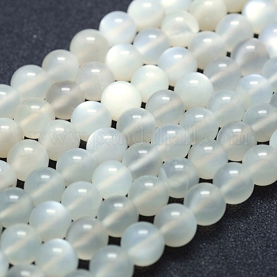 Natural White Moonstone Beads Strands&nbsp;G-P342-02A-8mm-A-1