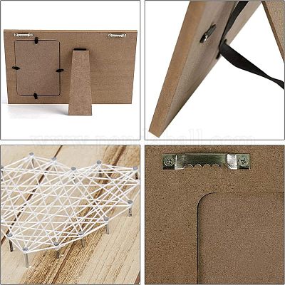 Mdfフォトフレーム  長方形  濃いグレー  足跡  200x300mm&nbsp;DJEW-WH0035-007-1