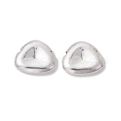 合金三角ビーズ  長持ちメッキ  銀  12.5x15x3mm  穴：1mm&nbsp;FIND-B029-49S-1