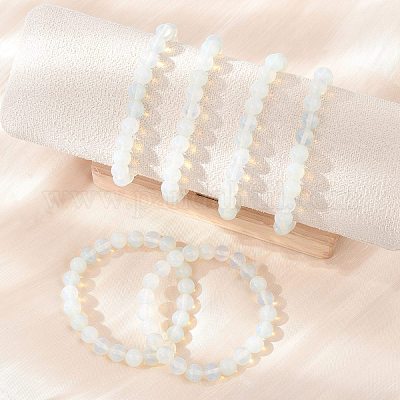 オパールビーズのストレッチブレスレット  2インチ（5.2cm）&nbsp;X-BJEW-F203-01-1