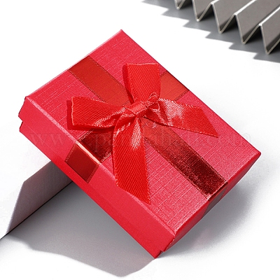 紙箱  ちょう結びに  長方形  レッド  9x7x3cm&nbsp;PW-WG2638A-05-1
