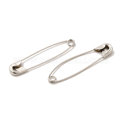 アイアン製安全ピン  プラチナ  45x10x3mm  ピン：0.8mm  約500個/袋&nbsp;NEED-D038-45mm-1