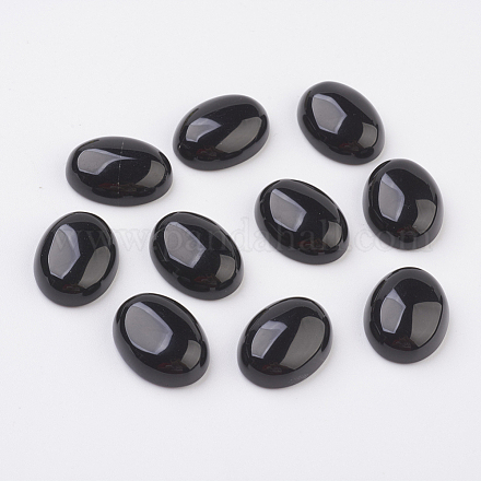 Natural Obsidian Flat Back Cabochons&nbsp;G-G741-13x18mm-20-1