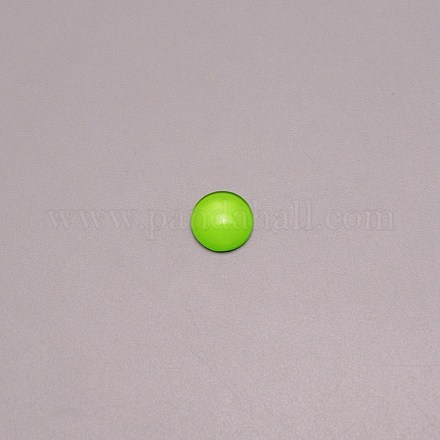 ガラスカボション  半円  ライム  12x4mm&nbsp;GGLA-WH0001-10F-1