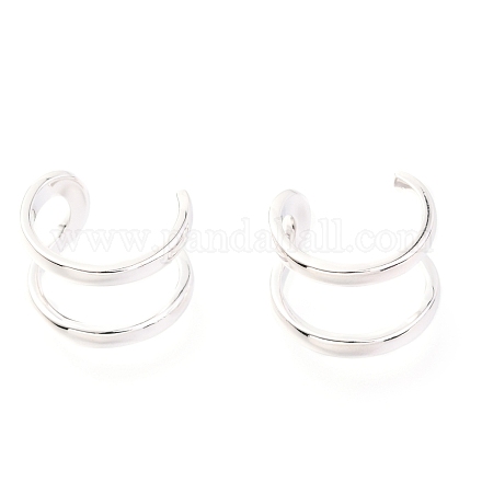 変色防止ロジウムメッキスターリングシルバーカフイヤリング925個  プラチナ  13x10mm&nbsp;EJEW-H124-11P-1