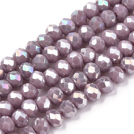Electroplate Glass Beads Strands EGLA-A034-P3mm-B19-1