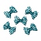 Resin Cabochons, DIY Accessories, Phone Case Decoration, Bowknot with Wave Point Pattern, Light Sea Green, 20x29x5.5mm