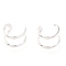 Anti-Tarnish Rhodium Plated 925 Sterling Silver Cuff Earrings, Platinum, 13x10mm