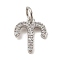 Brass Micro Pave Cubic Zirconia Charms, Constellation Charms, with Jump Ring, Cadmium Free & Lead Free, Aries, 11.5x10x1.5mm, Hole: 3.5mm