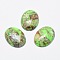 Regalite/Imperial Jasper/Sea Sediment Jasper Cabochons, Dyed & Heated, with Gold Line, Oval Impression Jasper, 30x22x6mm