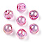 UV Plating Rainbow Iridescent Acrylic Beads, Round Bubble Suzumaru Beads, Top Drilled, Hot Pink, 20x20x20mm, Hole: 3mm
