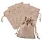 Burlap Packing Pouches Drawstring Bags, Dark Khaki, 9x7cm