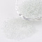 12/0 Glass Seed Beads, Transparent, Round, White, 2mm, Hole: 1mm, about 3100pcs/50g